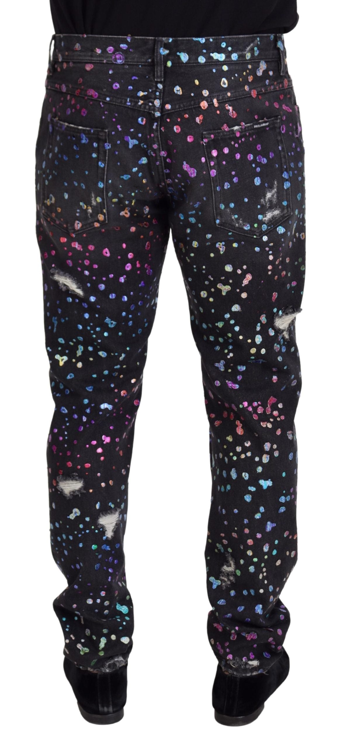 Dolce &amp; Gabbana Elegant multi-coloured printed denim trousers