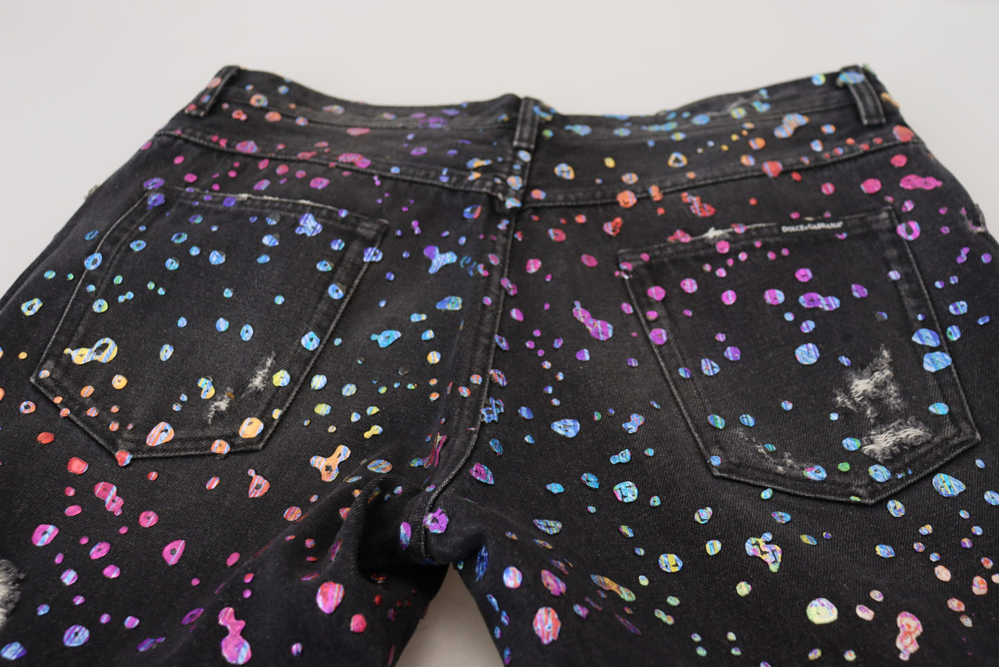 Dolce &amp; Gabbana Elegant multi-coloured printed denim trousers