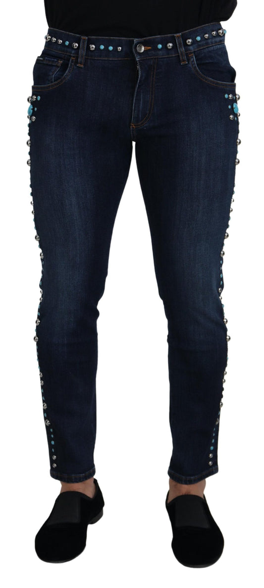 Dolce &amp; Gabbana Studded Opulence Denim Farkut