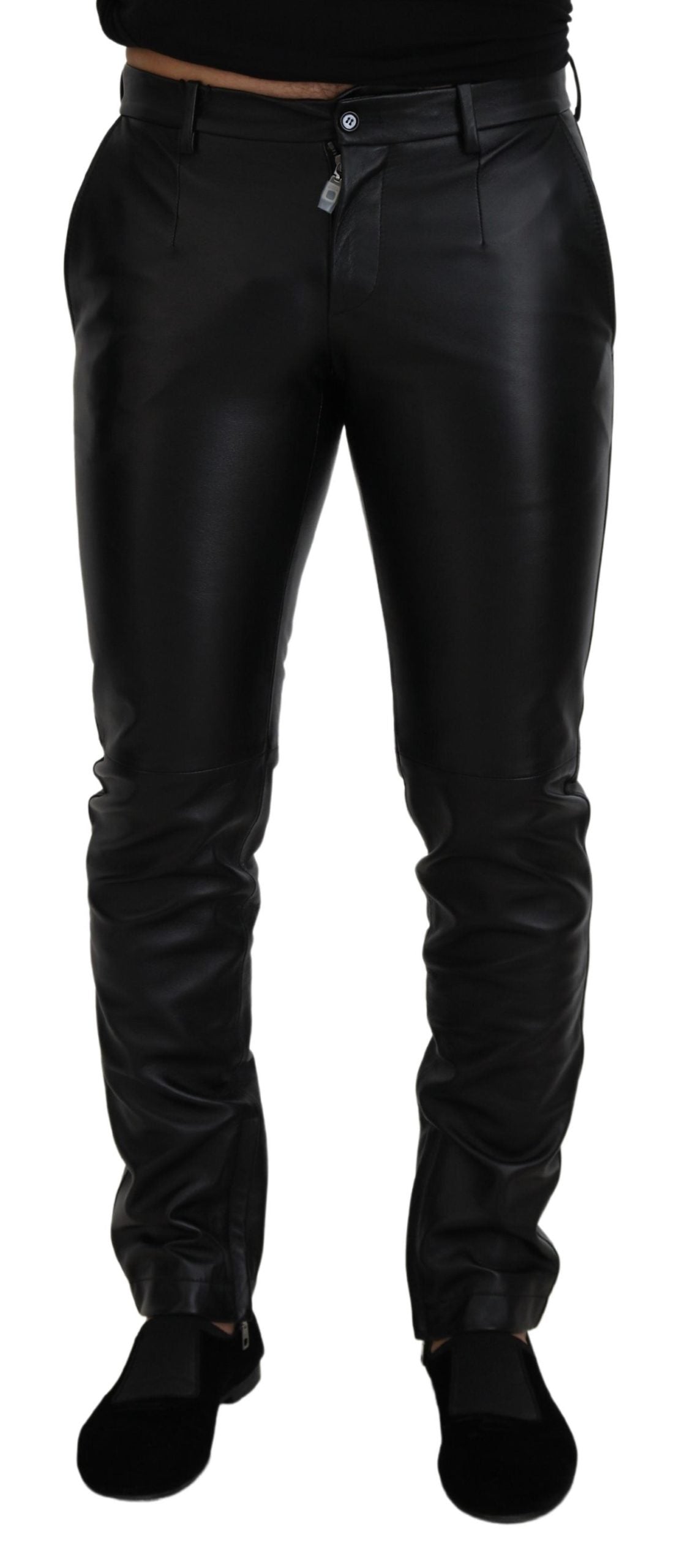 Dolce &amp; Gabbana Elegant Black Agnello Pants for Men