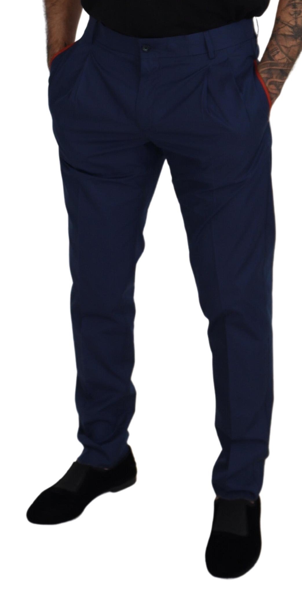 Dolce &amp; Gabbana Elegant blue cotton-silk trousers