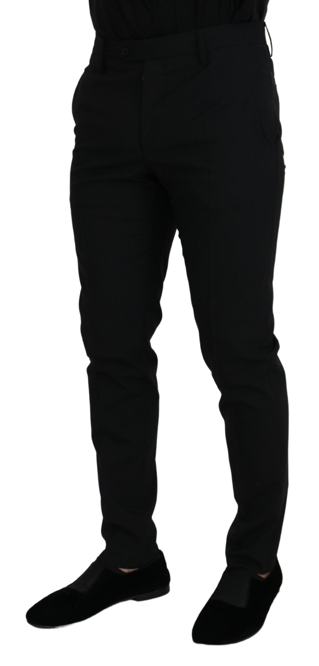 Dolce &amp; Gabbana Elegant black wool blend trousers