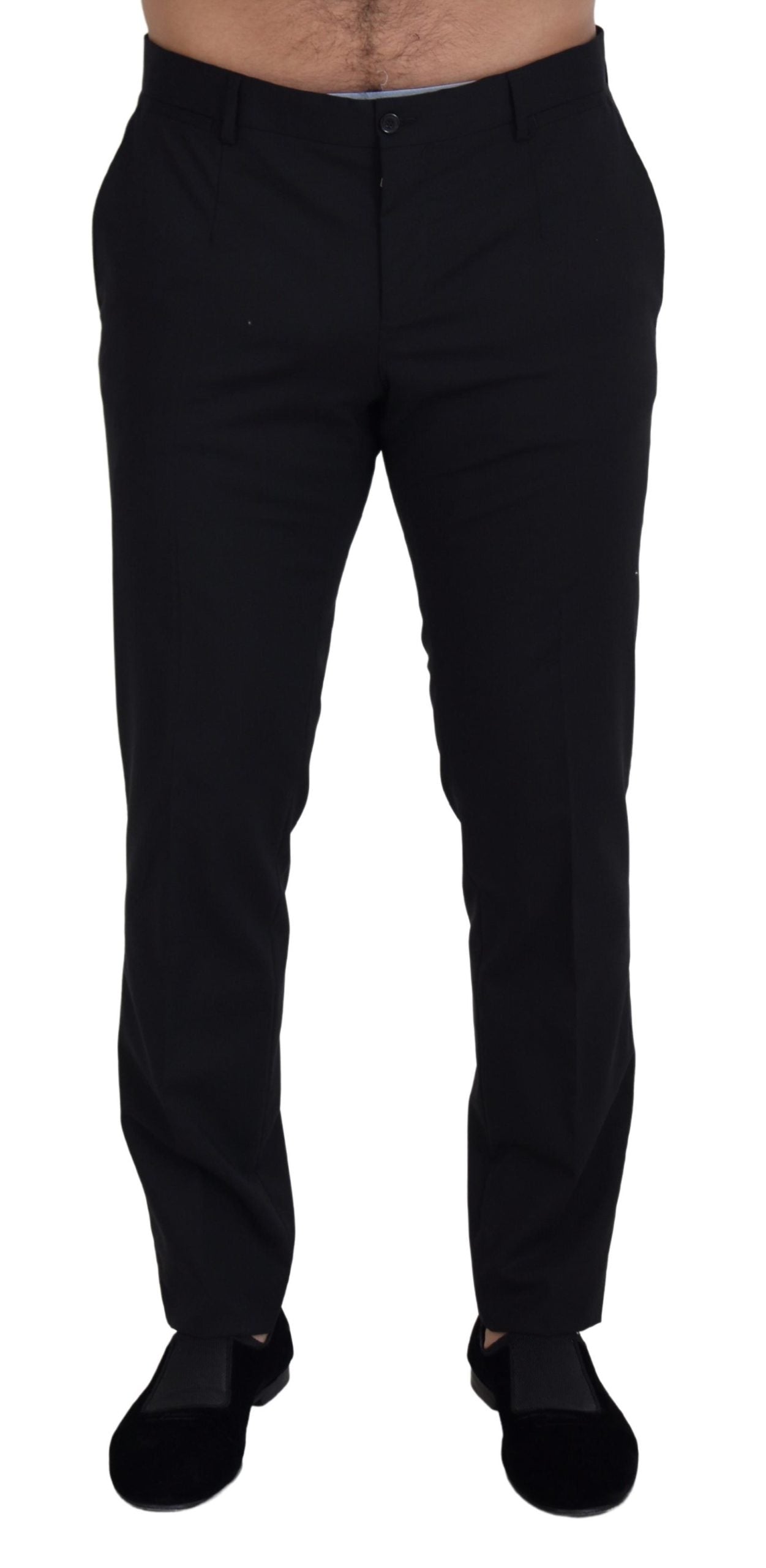 Dolce &amp; Gabbana Elegant black wool blend trousers