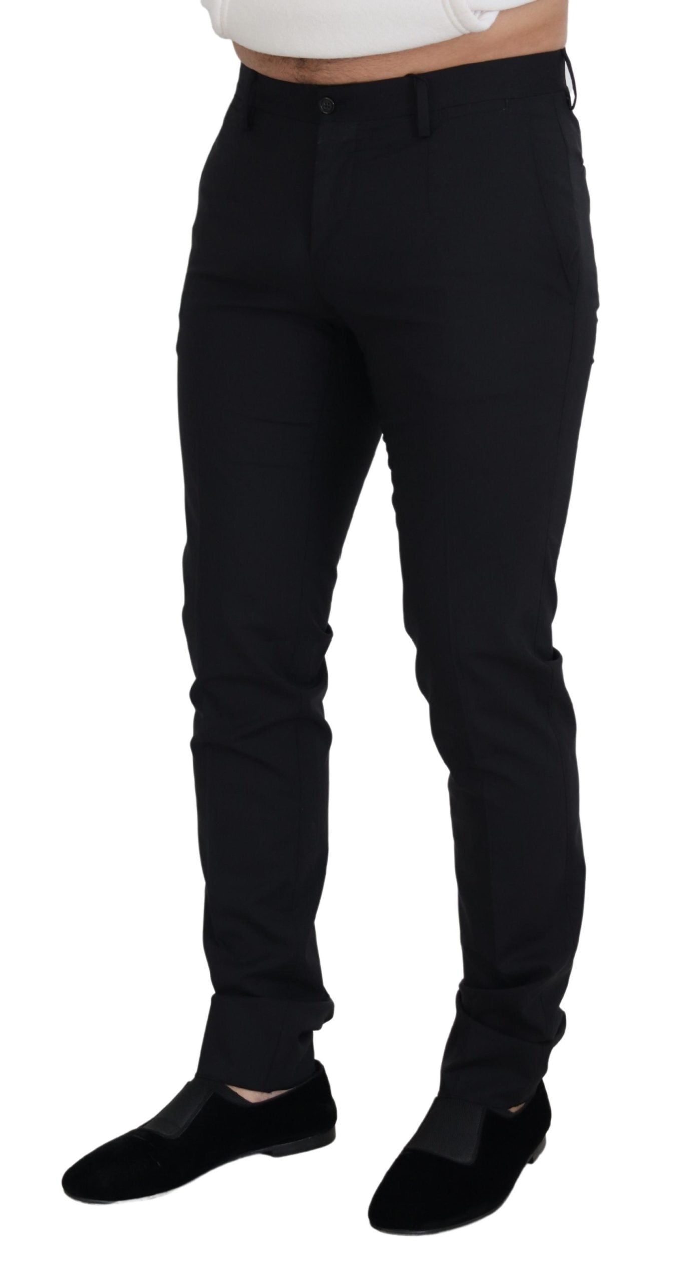 Dolce &amp; Gabbana Elegant black wool blend trousers