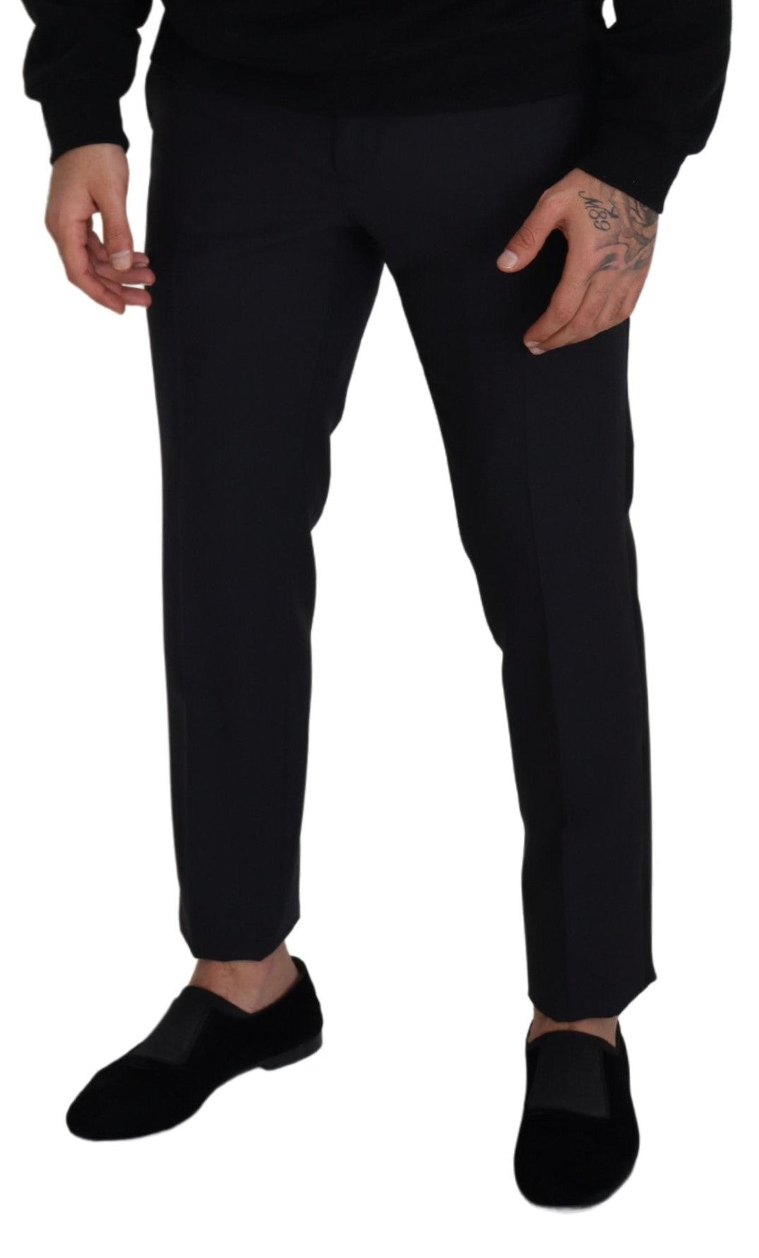 Dolce &amp; Gabbana Elegant black wool blend trousers