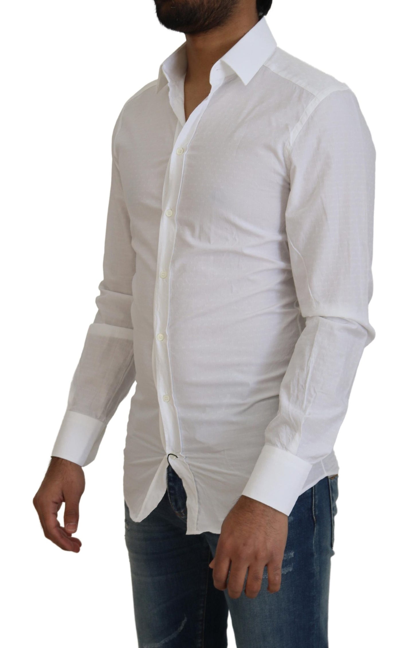 Dolce &amp; Gabbana Elegant White Cotton Shirt Slim Fit