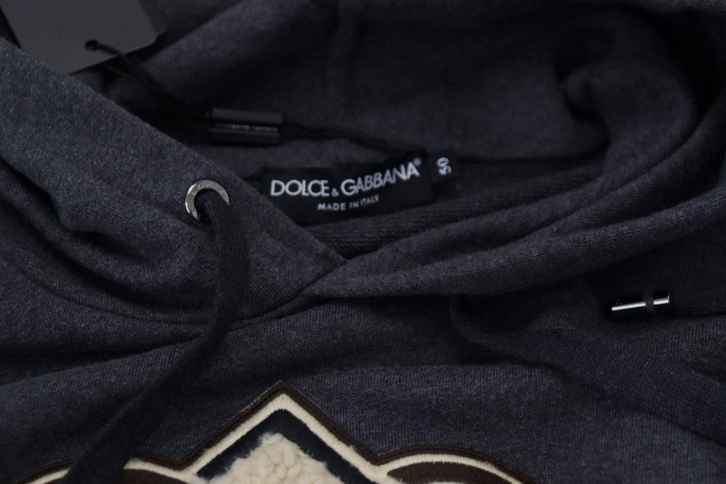 Dolce & Gabbana Elegantes Sweatshirt mit Kapuze aus grauer Baumwolle