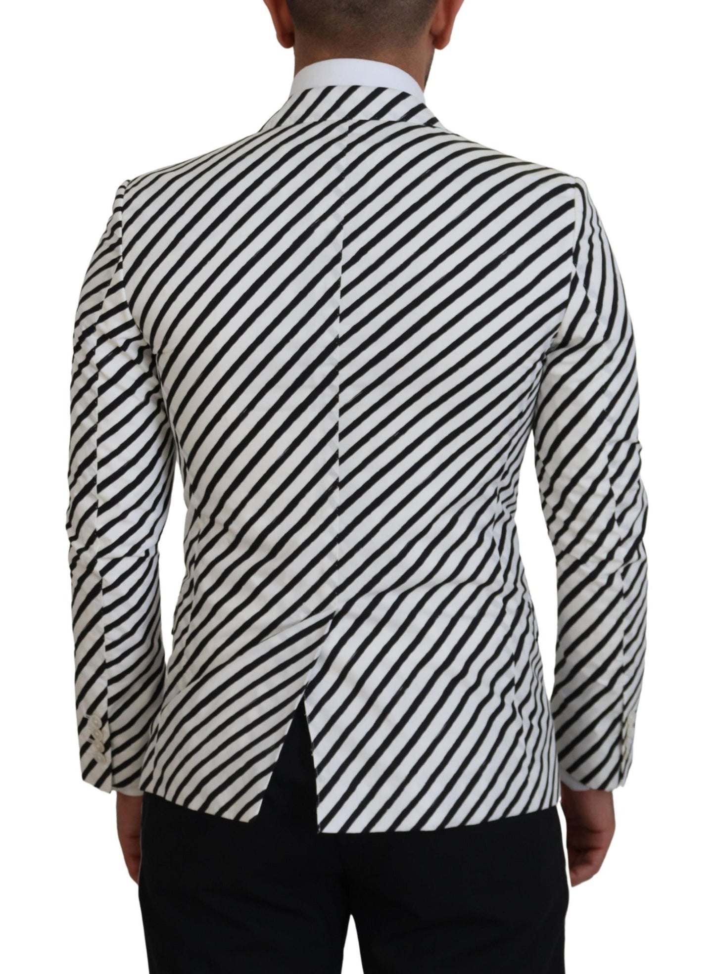 Dolce &amp; Gabbana Elegant white striped single-breasted blazer