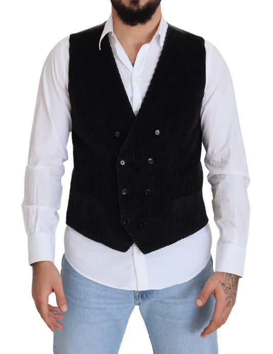 Dolce &amp; Gabbana Elegant black double-breasted vest