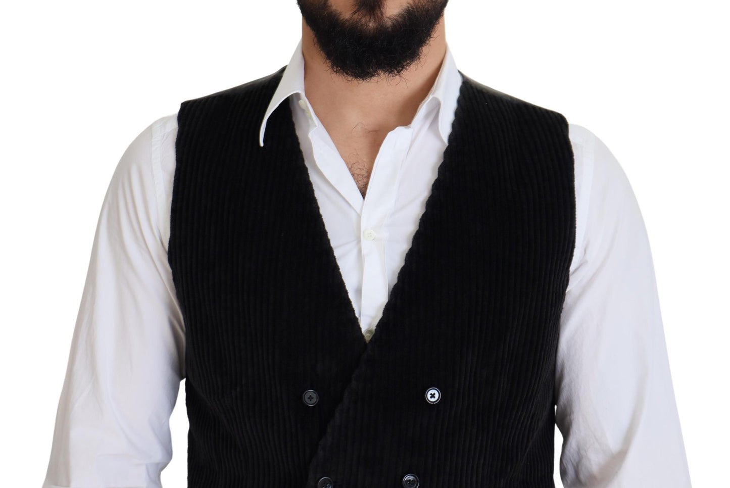 Dolce &amp; Gabbana Elegant black double-breasted vest