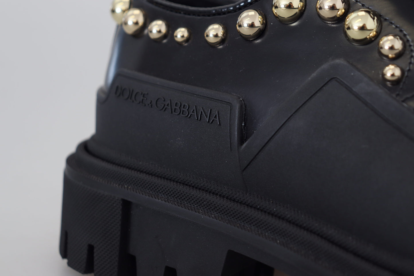 Dolce &amp; Gabbana Timeless Derby Flats in Black Leather with Glam Accents