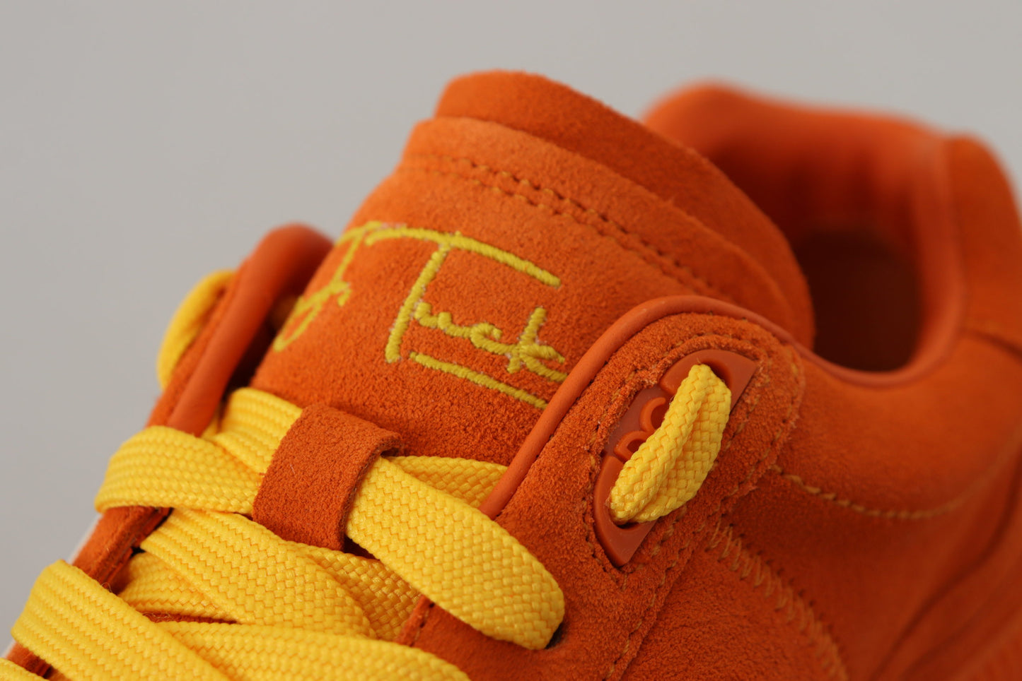 Dolce &amp; Gabbana Chic Orange Suede Lace-Up Sneakers