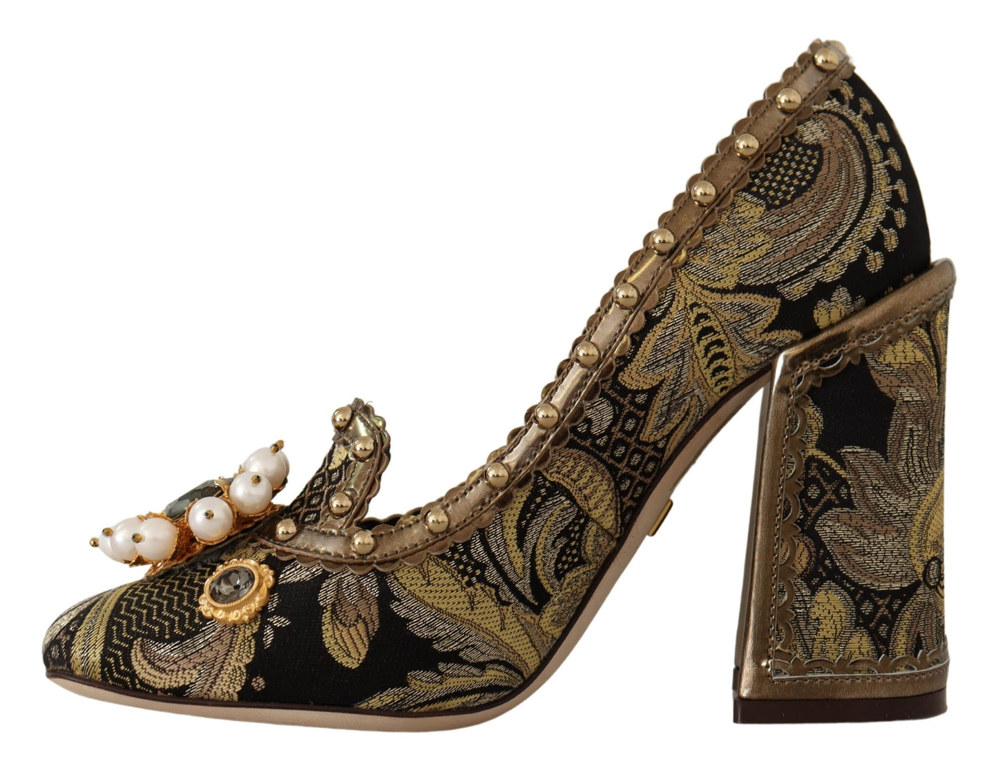 Dolce & Gabbana Elegante Gold Jacquard Brokat Pumps