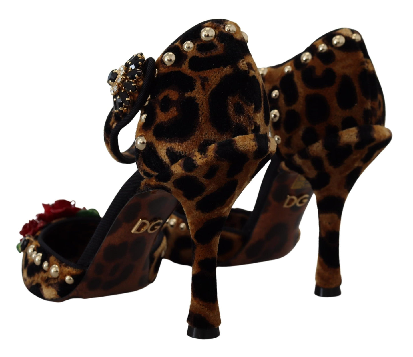 Dolce & Gabbana Schicke Leopard-Knöchelriemen-Sandale