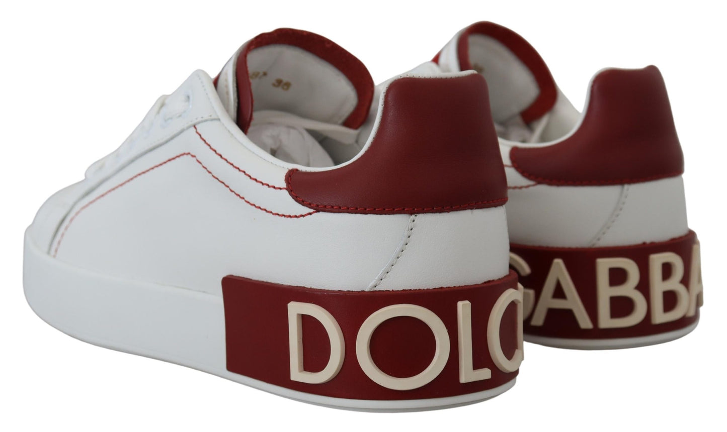 Dolce & Gabbana Schicke weiße Portofino-Ledersneakers