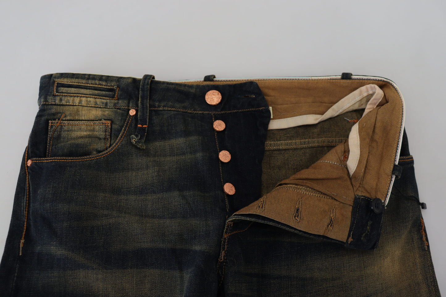 Eight Elegant Blue Washed Denim Pants - Authentic Craftsmanship