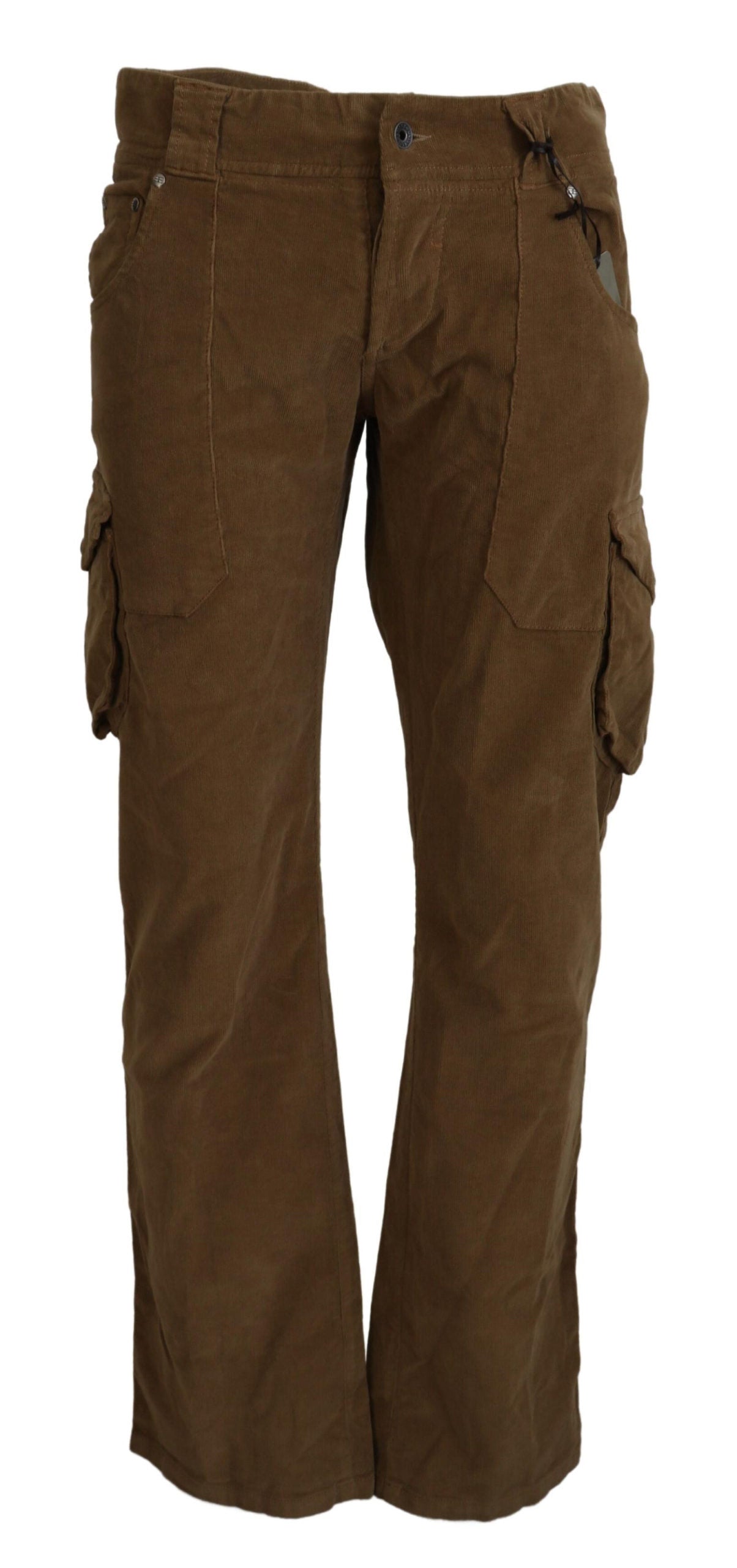 Ermanno Scervino Chic brown cargo pants made of corduroy