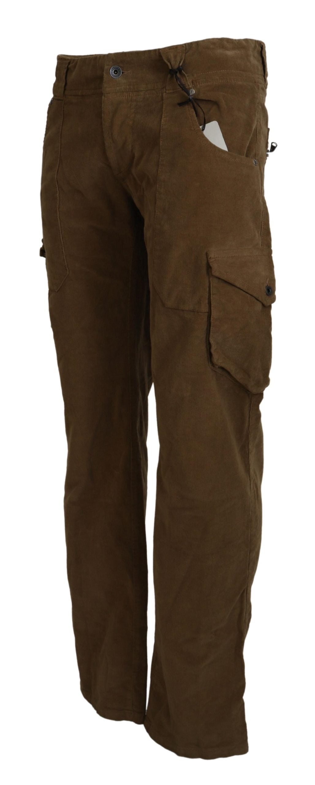 Ermanno Scervino Chic brown cargo pants made of corduroy