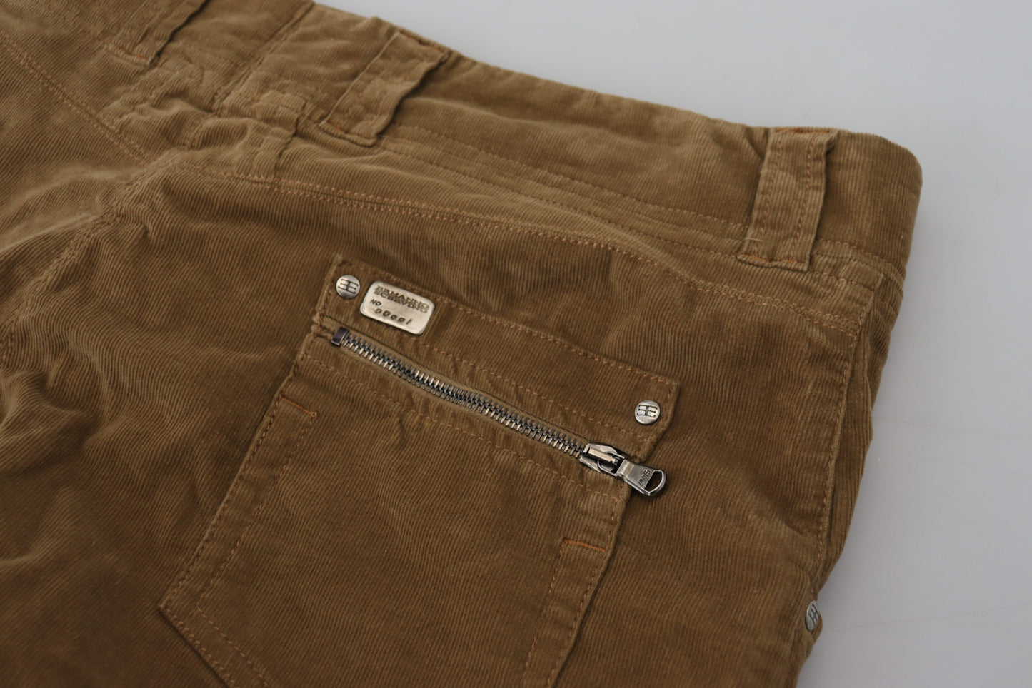 Ermanno Scervino Chic brown cargo pants made of corduroy