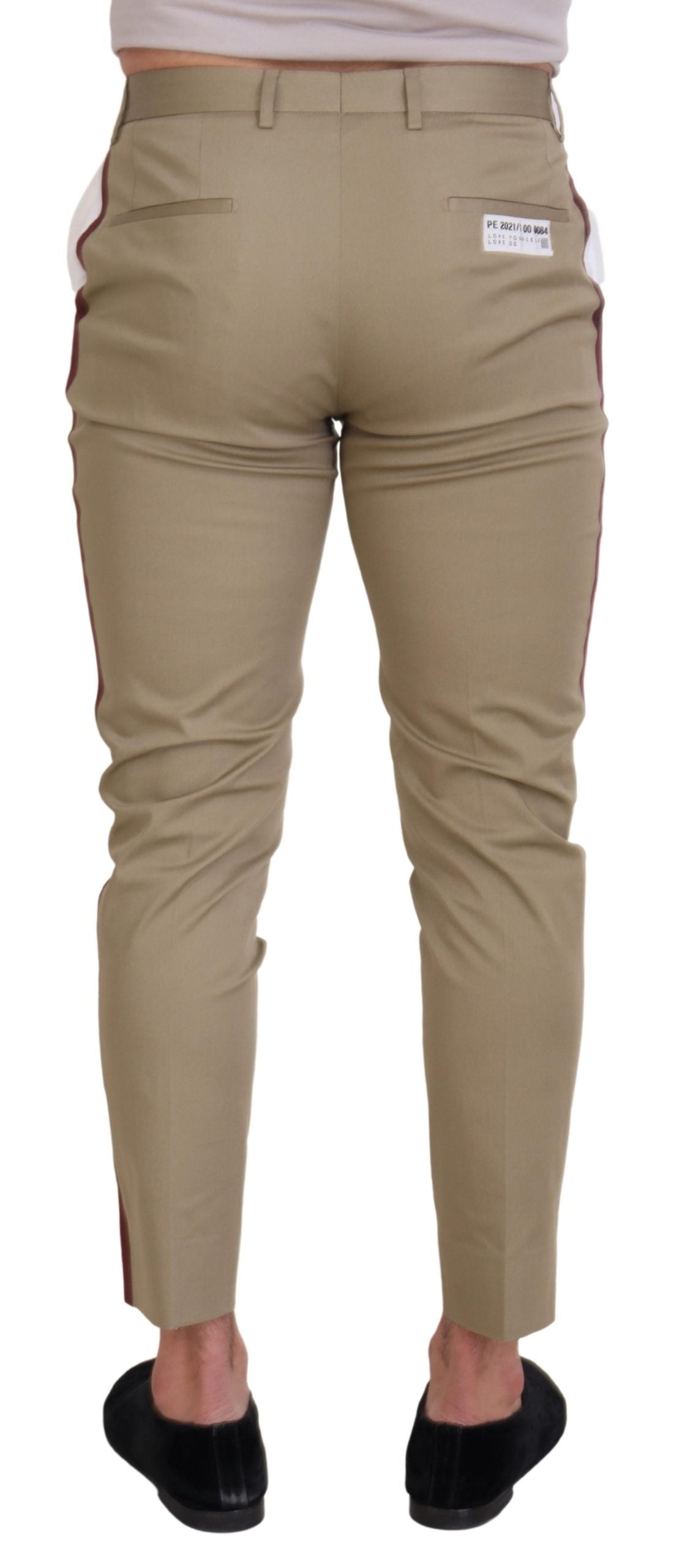 Dolce &amp; Gabbana Two-tone chic cotton trousers in white and brown