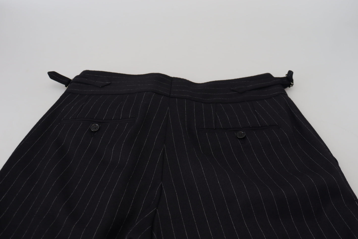 Dolce &amp; Gabbana Elegant black striped wool blend trousers