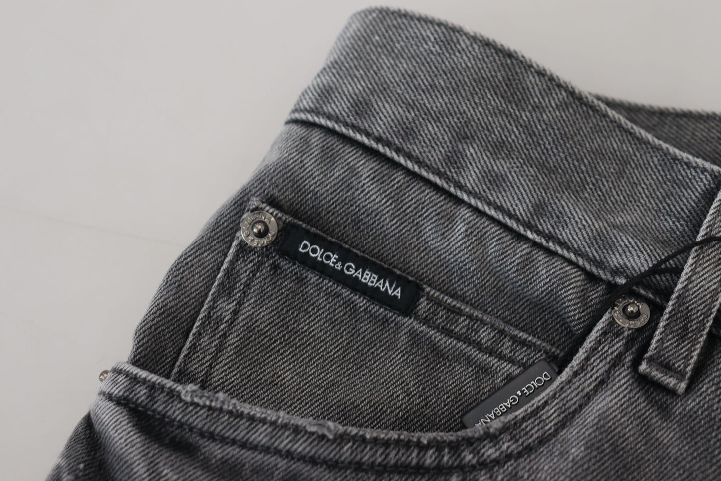 Dolce &amp; Gabbana Elegant grey checked denim treasure