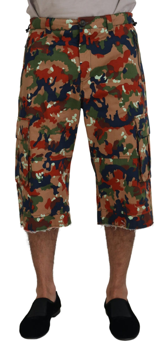 Dolce & Gabbana Italienischer Designer Multicolor Cargo Shorts