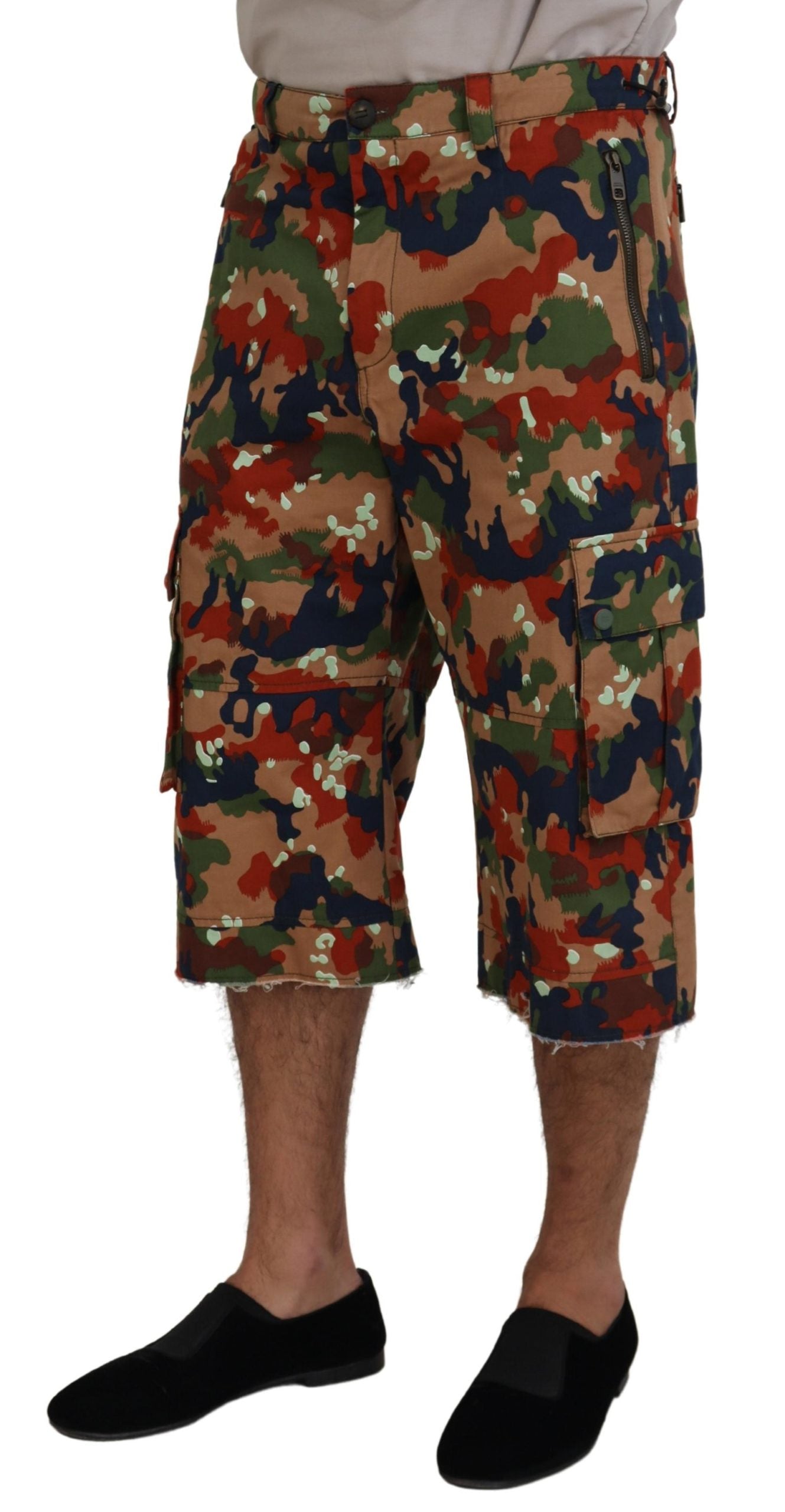 Dolce & Gabbana Italienischer Designer Multicolor Cargo Shorts