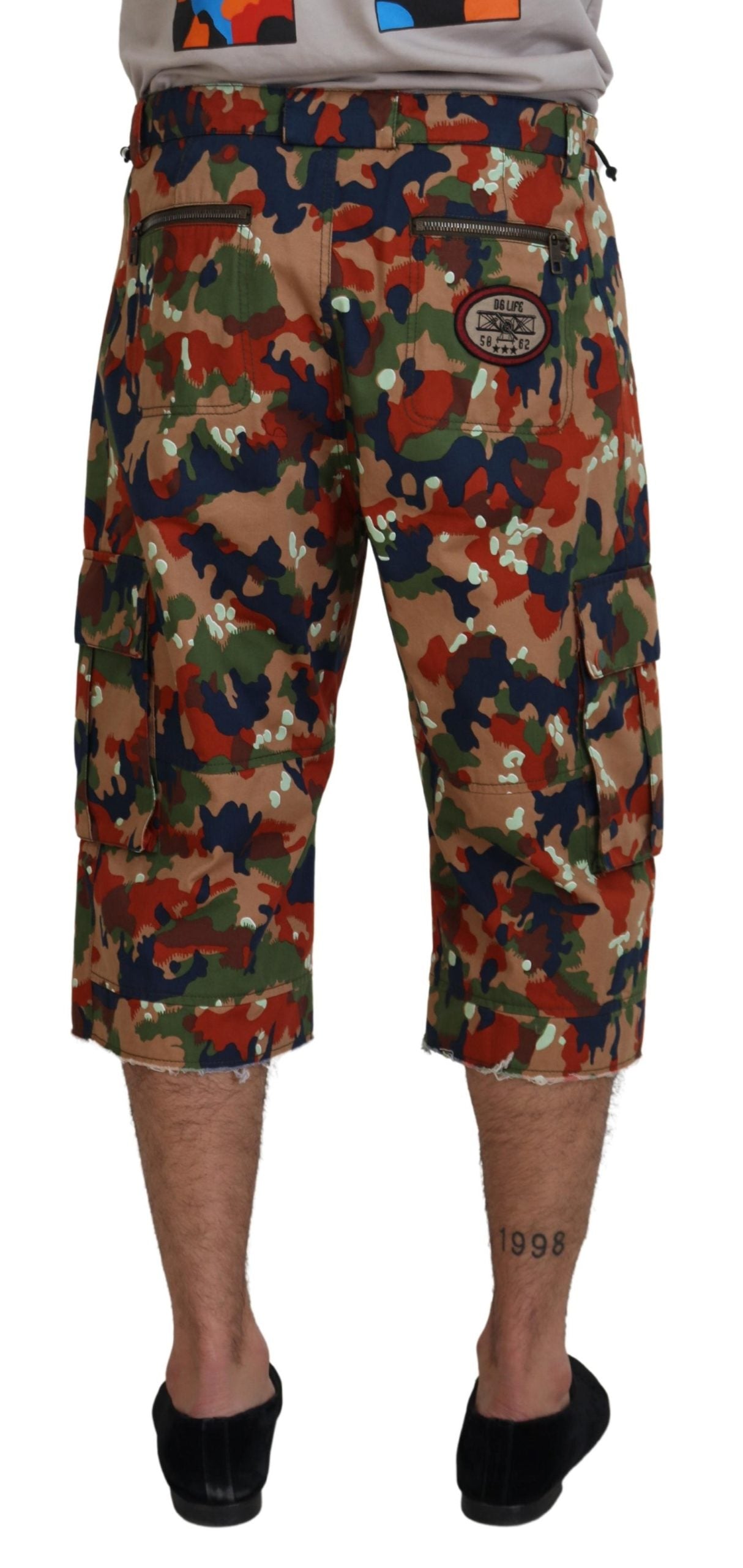 Dolce & Gabbana Italienischer Designer Multicolor Cargo Shorts