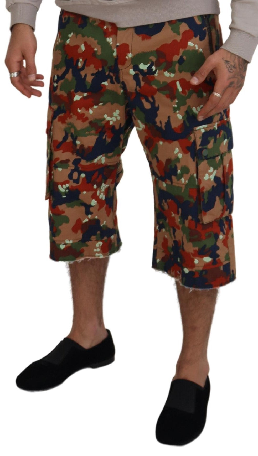 Dolce & Gabbana Italienischer Designer Multicolor Cargo Shorts