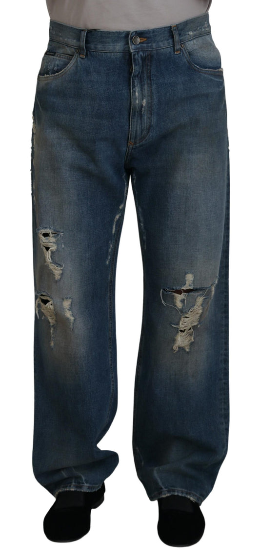 Dolce &amp; Gabbana Stunning Tattered Denim Italian Jeans