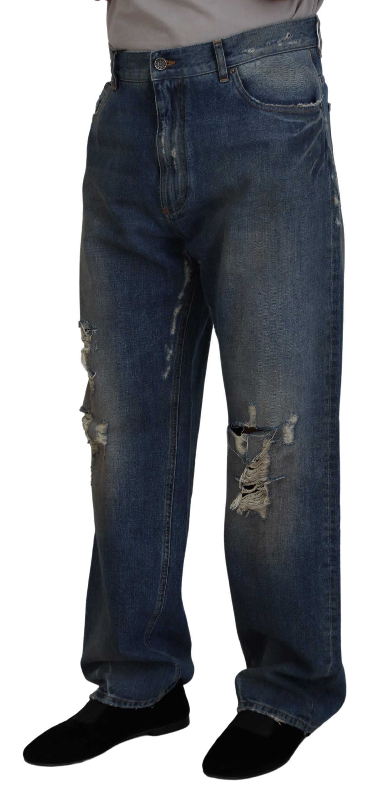 Dolce &amp; Gabbana Stunning Tattered Denim Italian Jeans