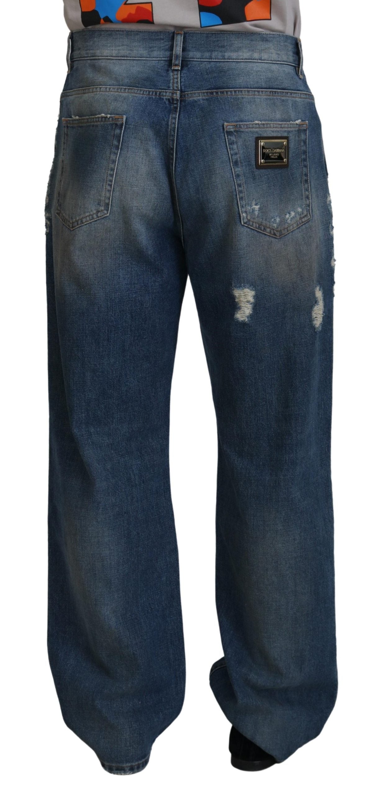 Dolce &amp; Gabbana Stunning Tattered Denim Italian Jeans