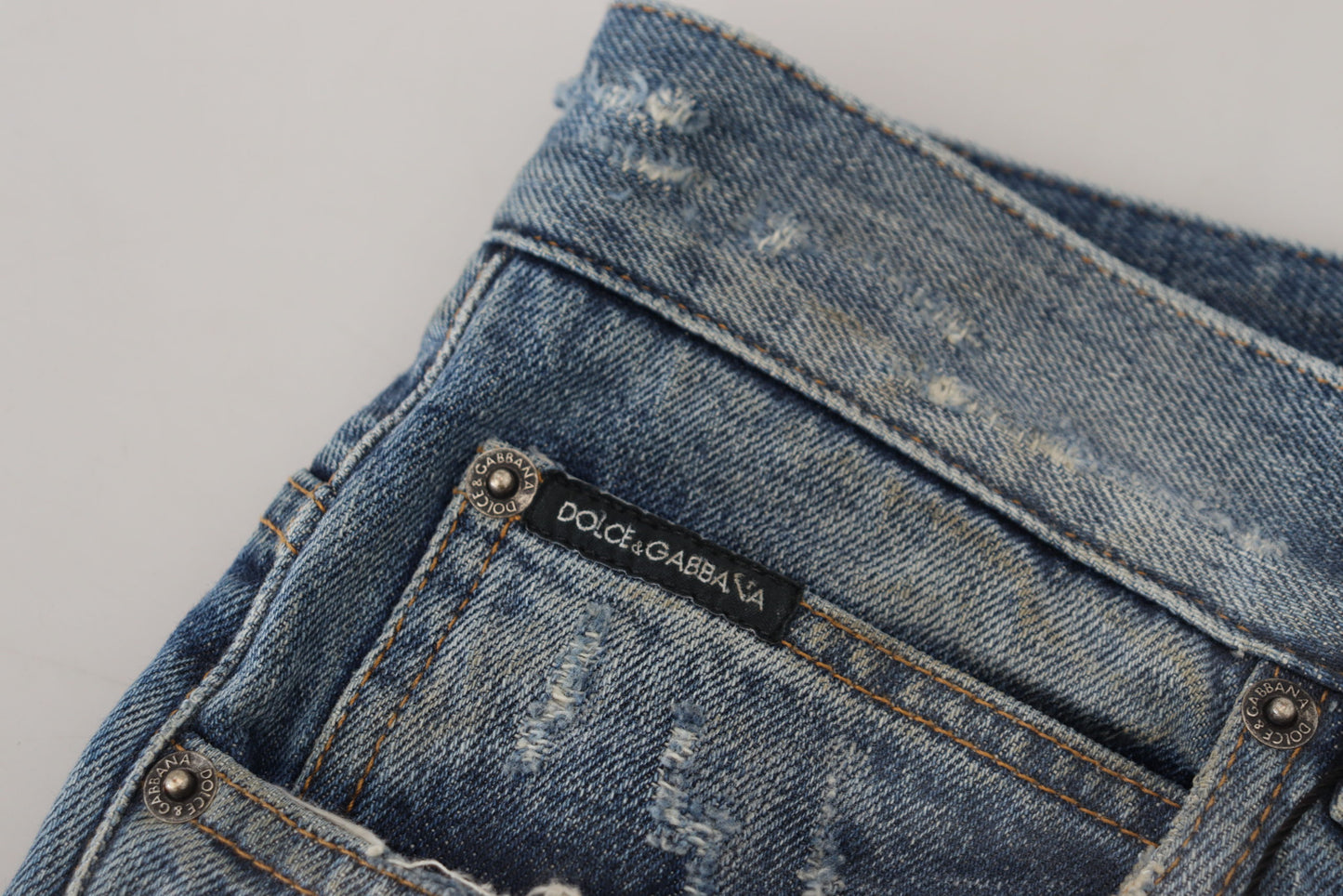 Dolce &amp; Gabbana Stunning Tattered Denim Italian Jeans