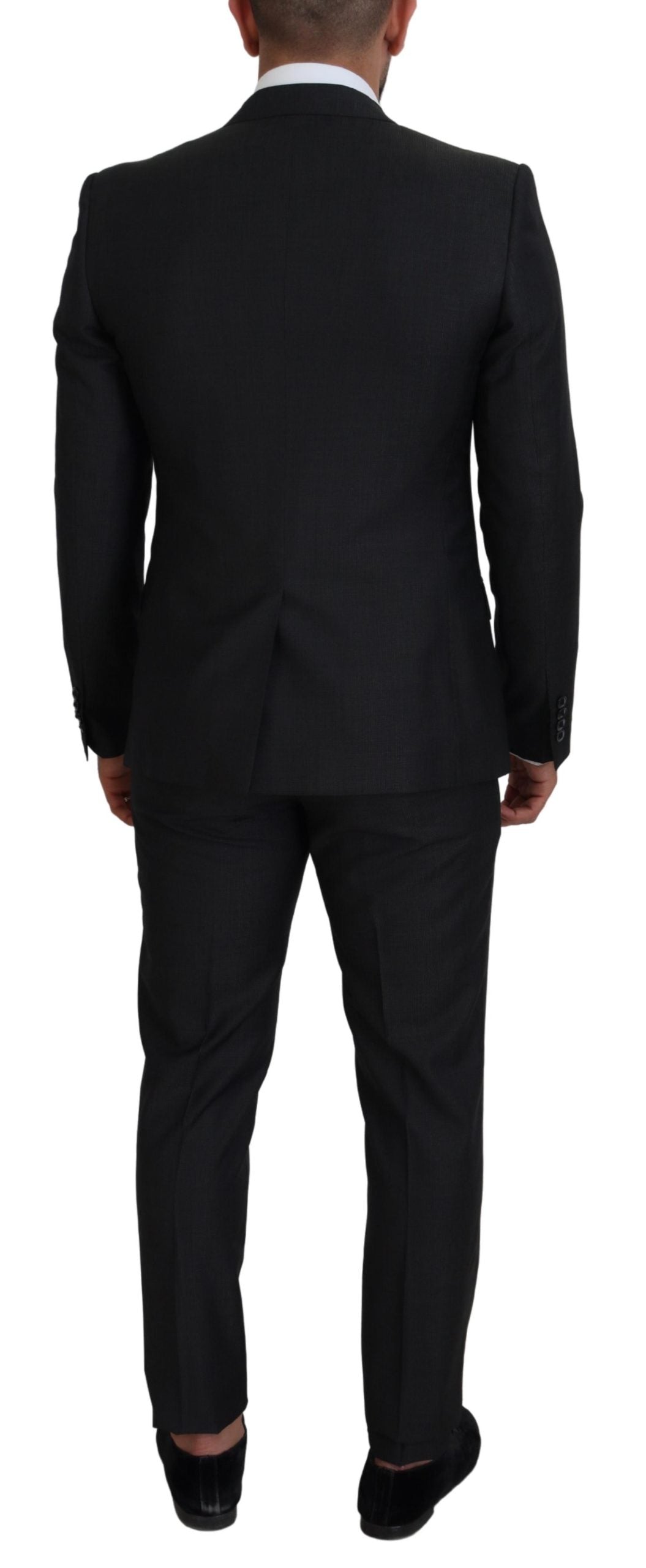 Dolce &amp; Gabbana Elegant three-piece martini suit in wool and silk in grey