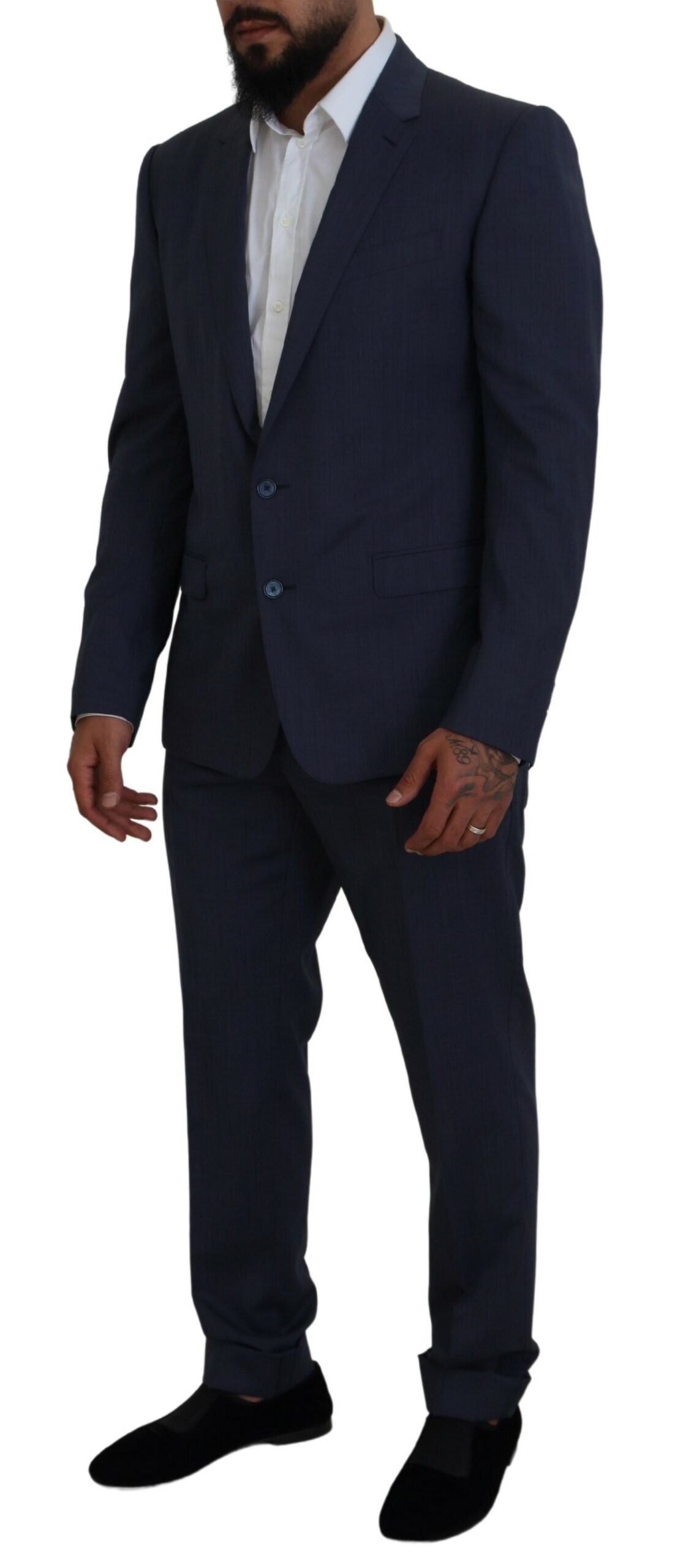 Dolce &amp; Gabbana Elegant Blue Martini Men's Suit Slim Fit