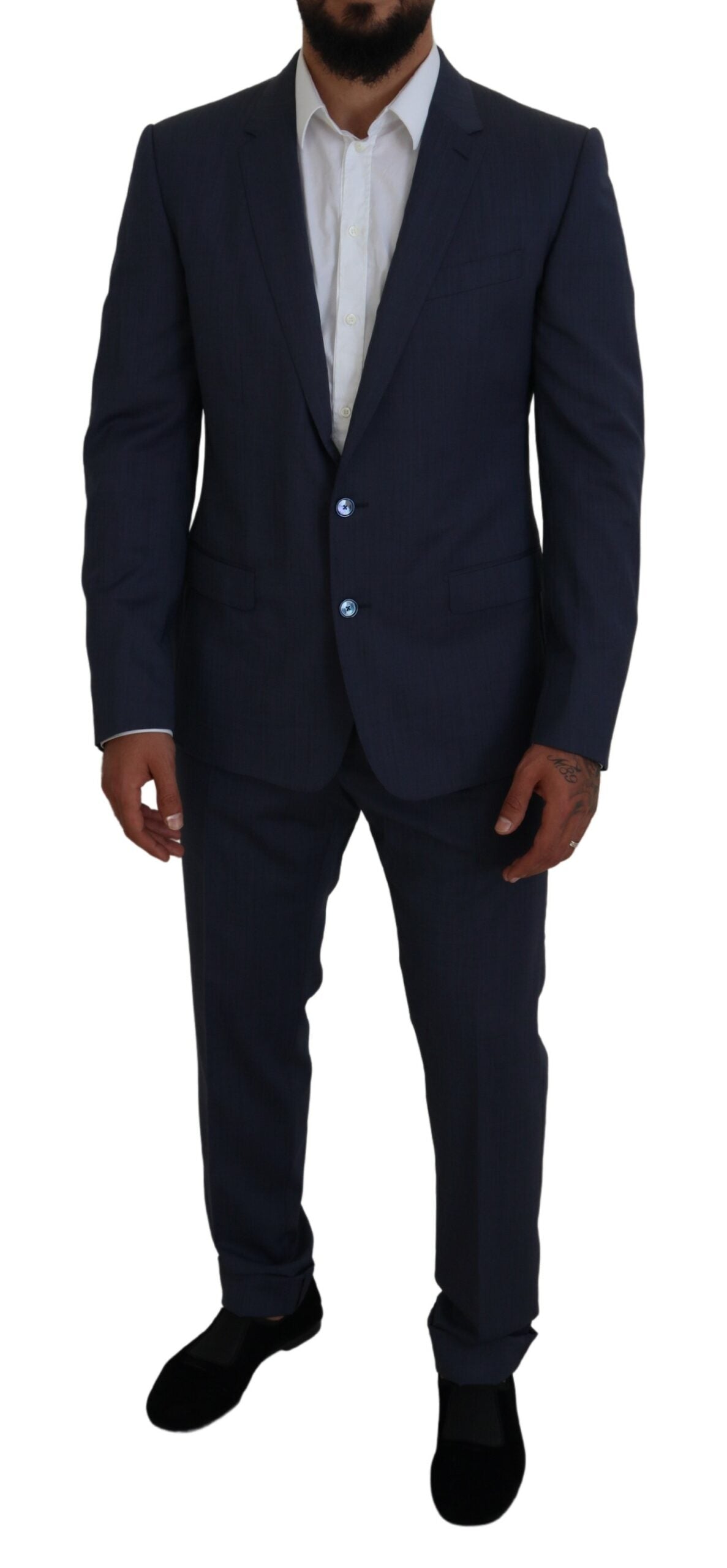 Dolce &amp; Gabbana Elegant Blue Martini Men's Suit Slim Fit