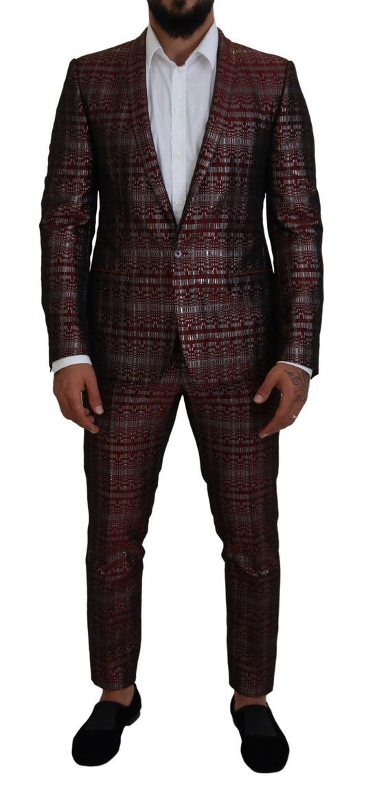 Dolce &amp; Gabbana Bordeaux Fantasy Slim Fit Two Piece Suit