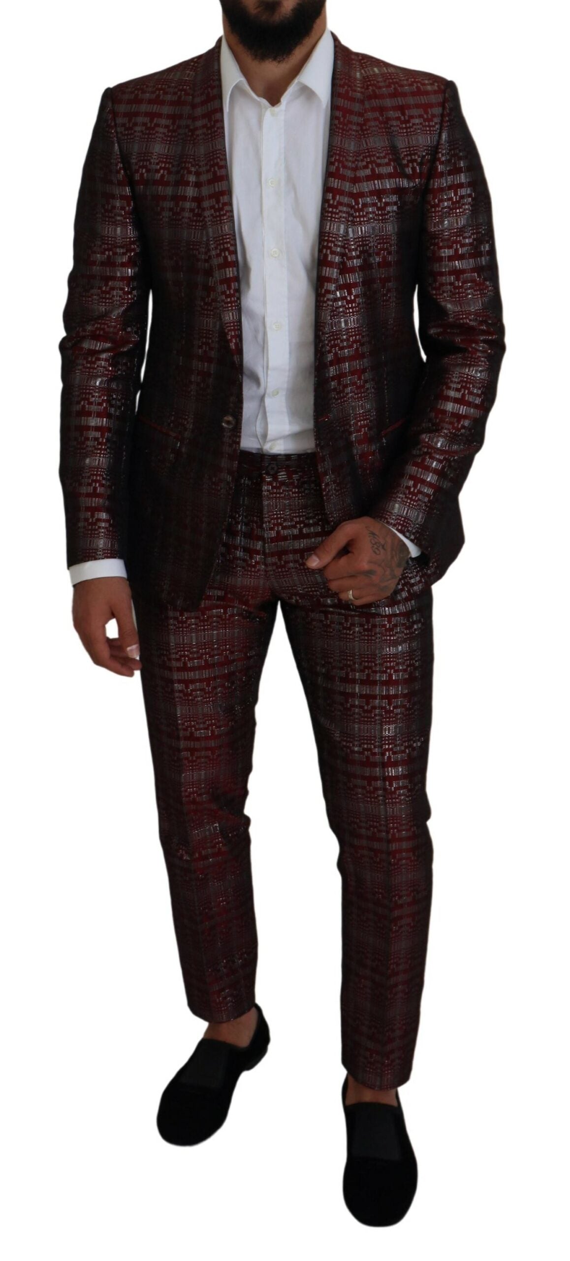 Dolce &amp; Gabbana Bordeaux Fantasy Slim Fit Two Piece Suit