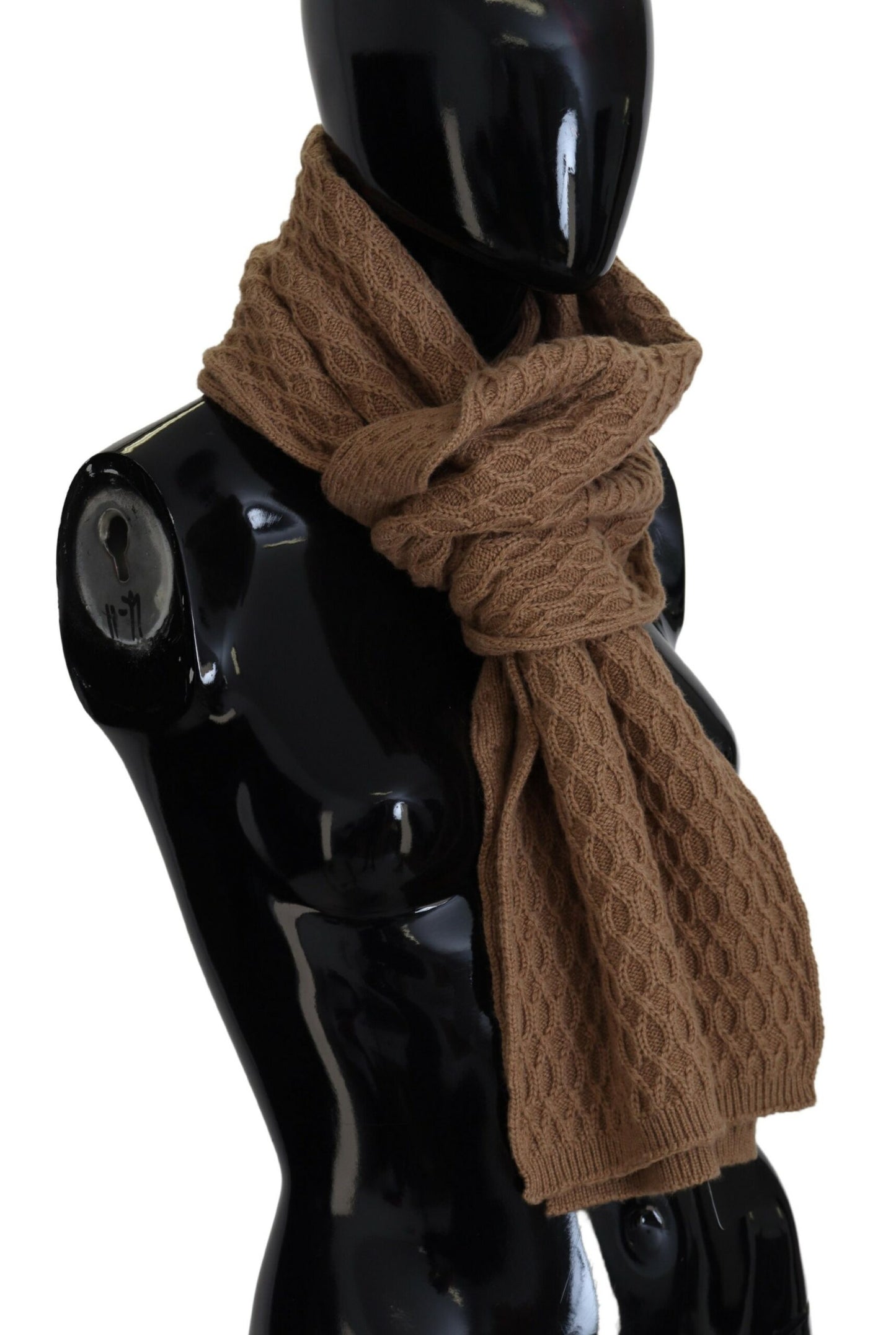 Dolce &amp; Gabbana Elegant dark brown knitted scarf