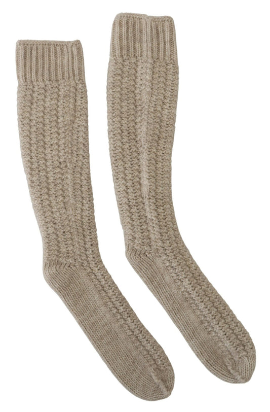 Dolce &amp; Gabbana Chic beige wool blend socks over the calf