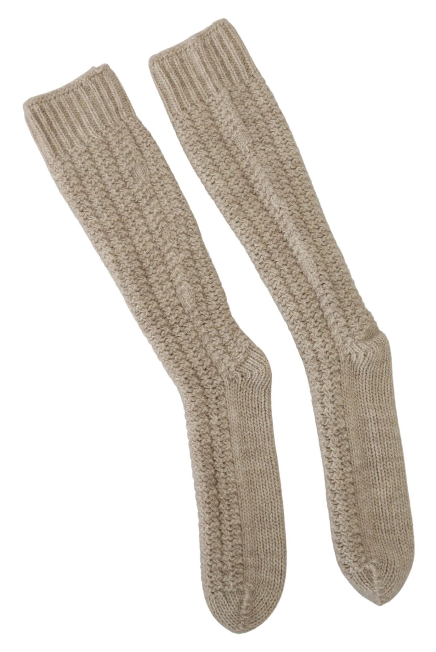 Dolce &amp; Gabbana Chic beige wool blend socks over the calf