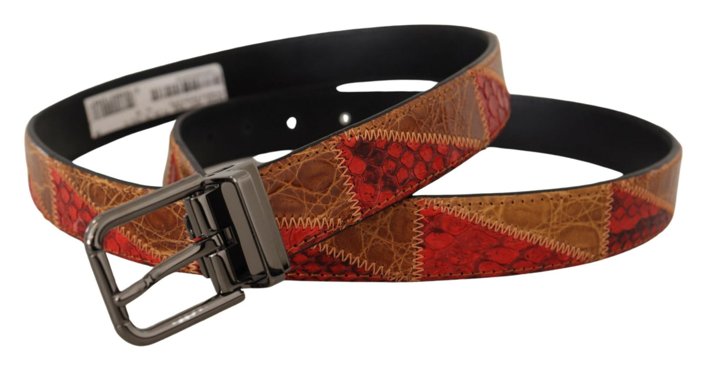 Dolce &amp; Gabbana Elegant two-tone snakeskin leather belt