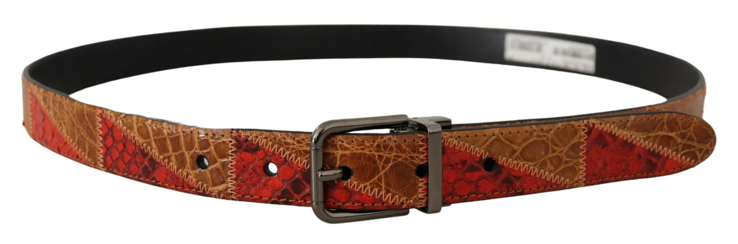 Dolce &amp; Gabbana Elegant two-tone snakeskin leather belt