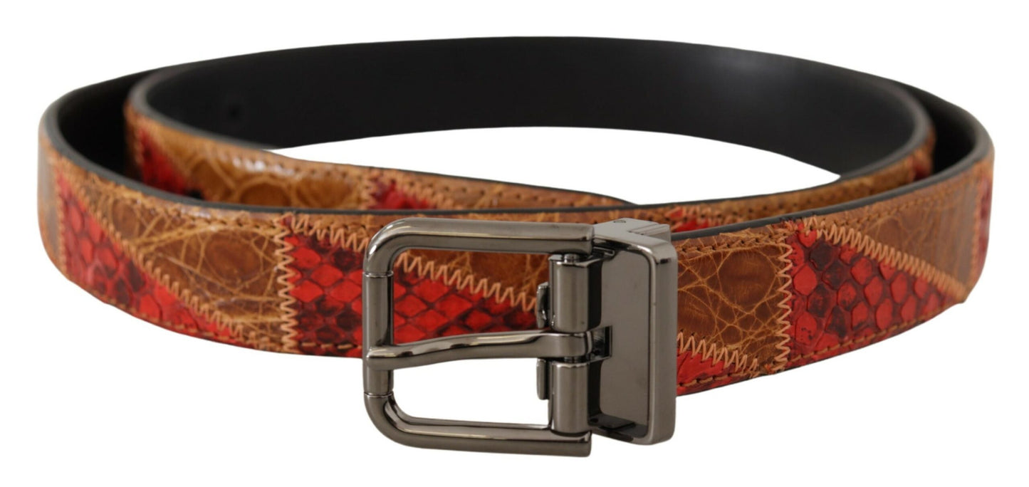 Dolce &amp; Gabbana Elegant two-tone snakeskin leather belt