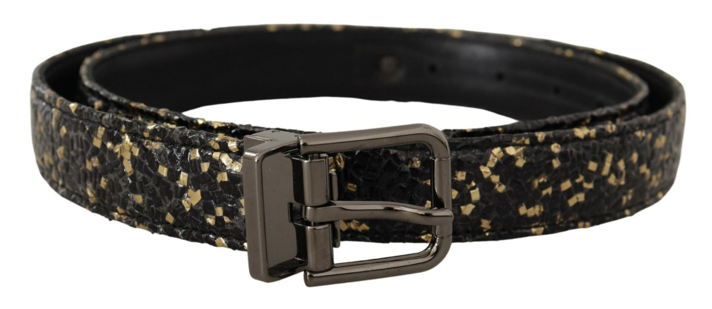 Dolce &amp; Gabbana Elegant Italian leather belt with crown detail