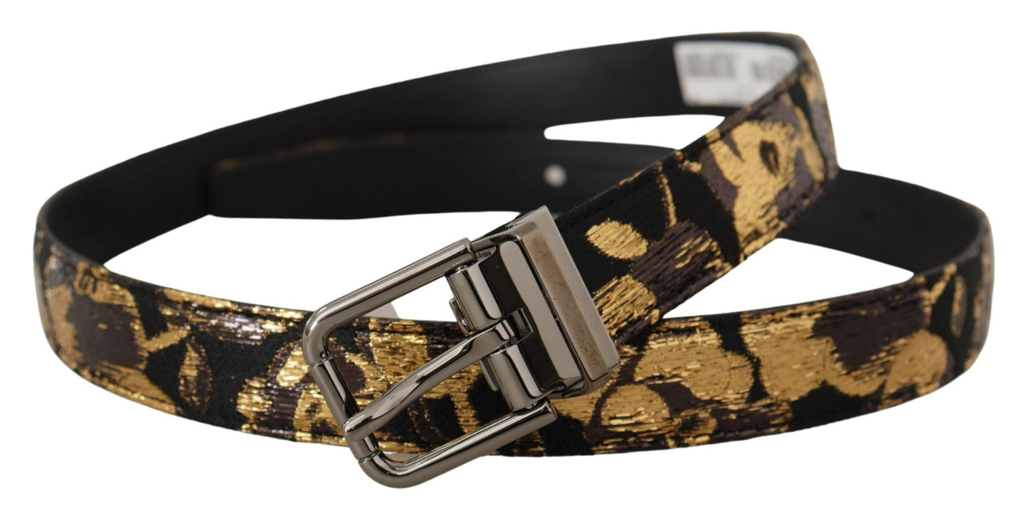 Dolce &amp; Gabbana multicolor leather belt with black buckle