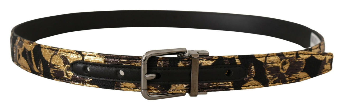 Dolce &amp; Gabbana multicolor leather belt with black buckle