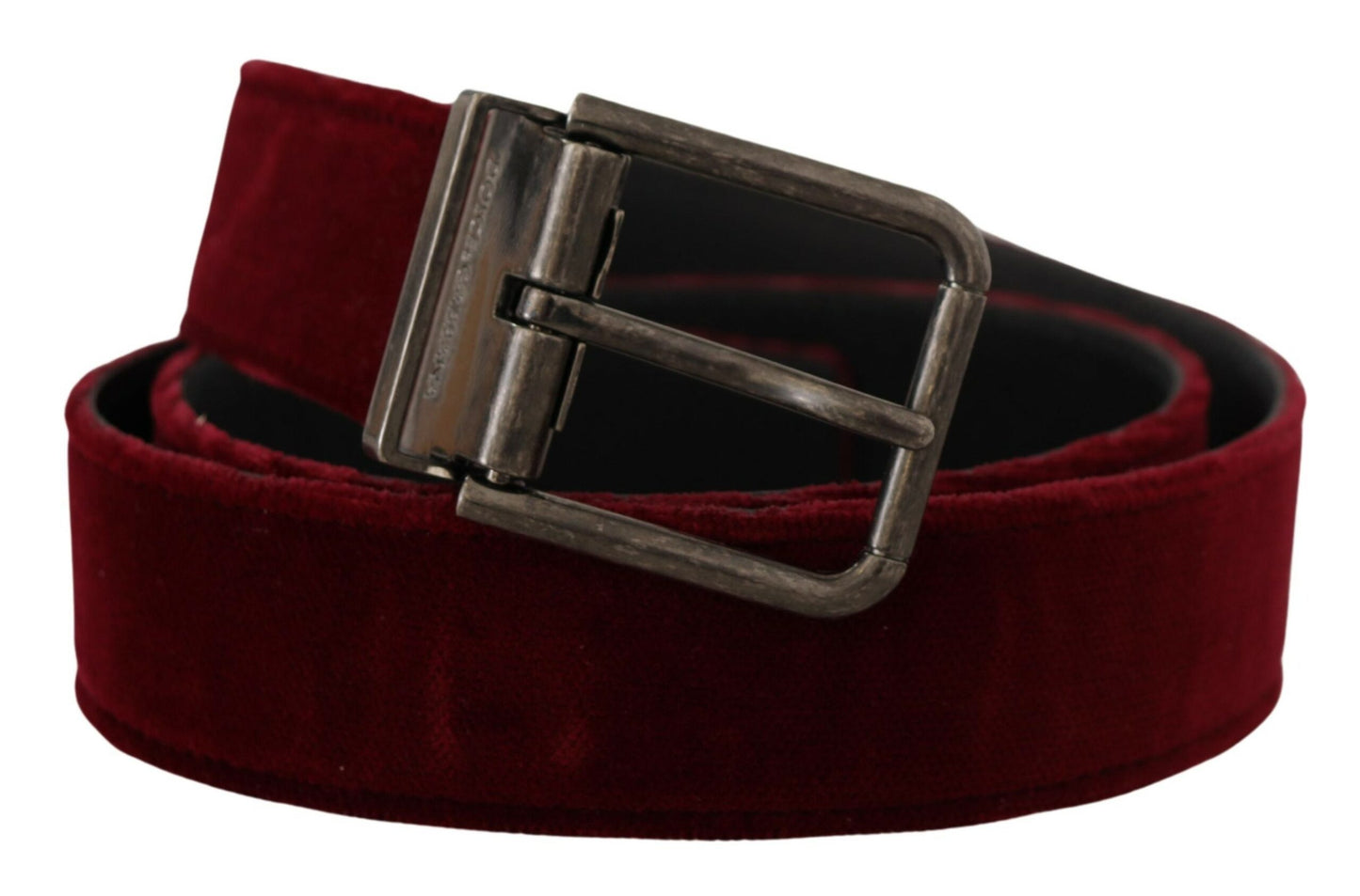 Dolce &amp; Gabbana Maroon Velvet Belt Elegance