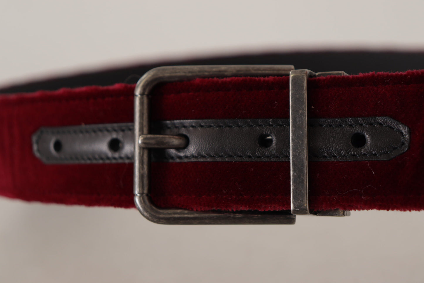 Dolce &amp; Gabbana Maroon Velvet Belt Elegance